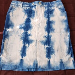 Lauren Ralph Lauren Womens 12 Acid Wash Tie Dye Knee Length Lightweight Skirt